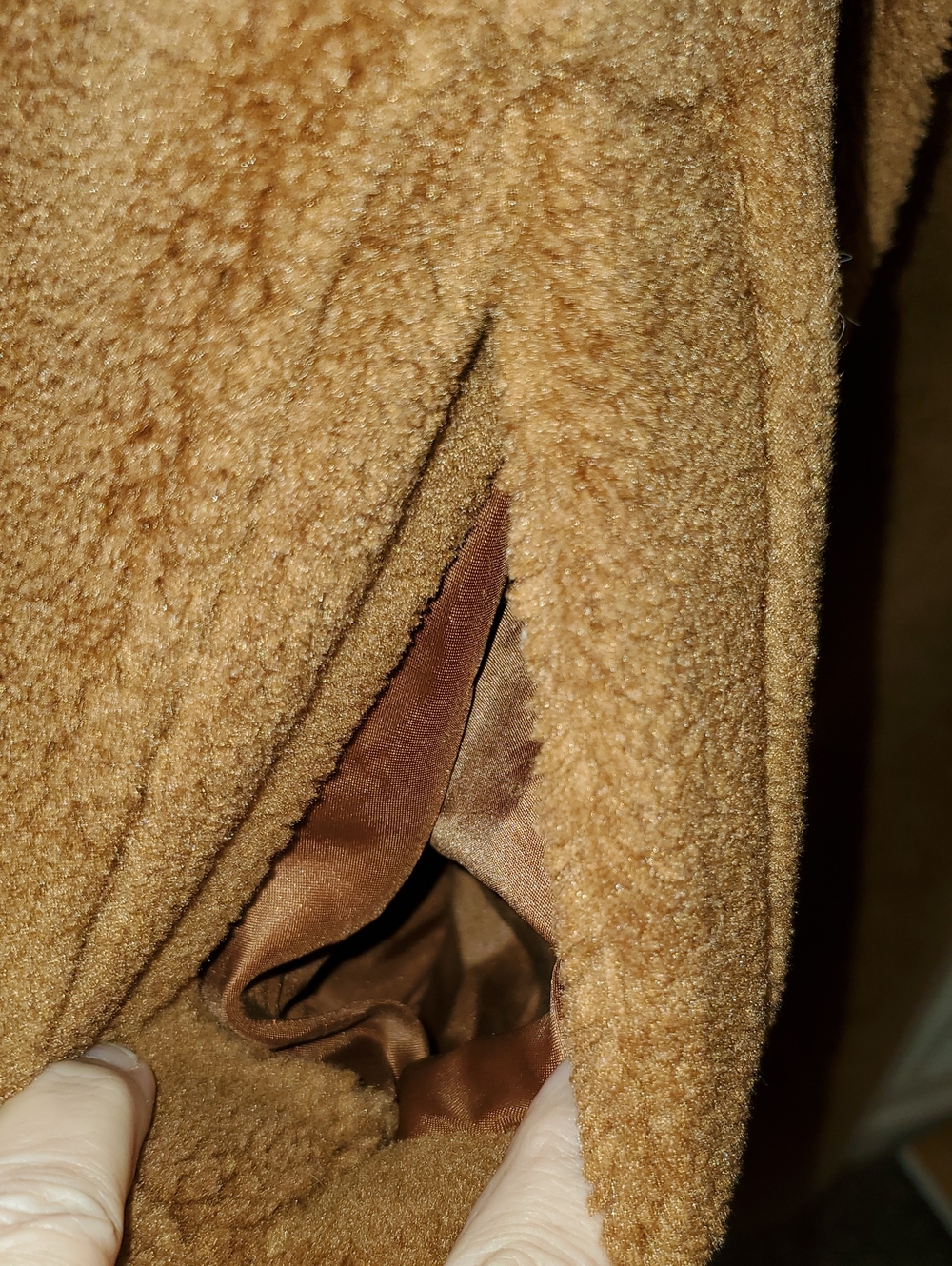 Forever 21 Plush Drop-Sleeve Teddybear Openfront Coat In Brown Size L - Picture 8 of 10
